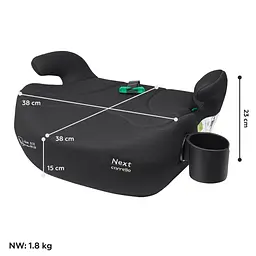 Автокрісло-бустер для дітей зростом 125 - 150 см Next CRL-16011A Midnight Black i-Size Carrello