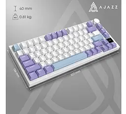 Клавіатура ігрова механічна бездротова Ajazz AK-820WP PRO White-Purple RGB Gift Switch Hot-Swap 2.4G/Bluetooth/USB - мініатюра 16