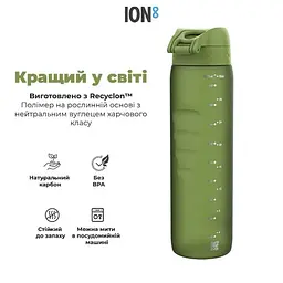Пляшка для води ION8 1000 мл (ЕКО пляшка) BPA Free, Khaki Green (I8RF1000KGRE) - мініатюра 7