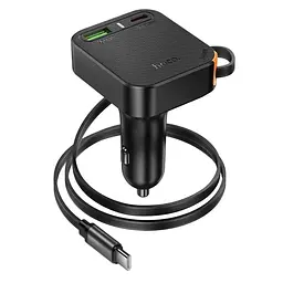 Автомобільний зарядний пристрій Hoco NZ18 USB/ Type-C PD 65W з кабелем Type-C чорний - мініатюра 5