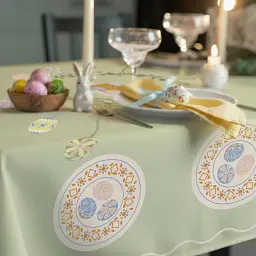Скатертина «Великодній вінок» зелена 130х170 - мініатюра 6