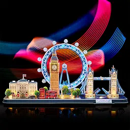 Тривимірна головоломка-конструктор CubicFun City line з LED підсвіткою Лондон (L532h) - мініатюра 7