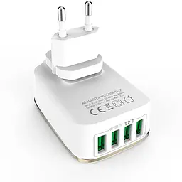 Зарядний адаптер 4 порти Ldnio A4404 зарядний пристрій 4 USB 4.4A - мініатюра 3