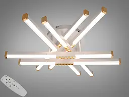 Світлодіодна люстра Diasha 2531WH+WH dimmer для спальні, кухні та вітальні, димер, пульт, 80 W, 67 см, 13-19m2