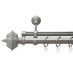 Карниз Orvit Шато металевий дворядний опозитний гладка \ профільна труба кільце металеве Сатин 25\19 мм 300 см (6452781)