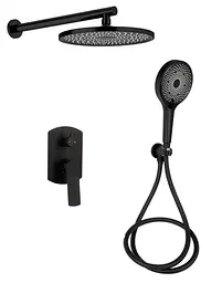 Душова система універсальна Qtap Slavonice Black Matt прихованого монтажу QTSLA113BLM45900 - мініатюра 1