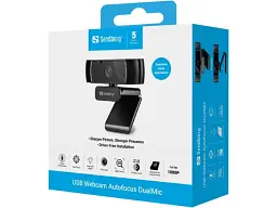 Веб-камера Sandberg Webcam Autofocus DualMic (134-38) - мініатюра 5
