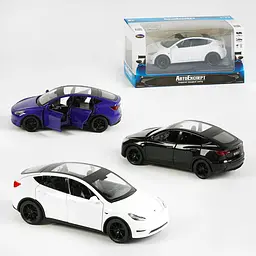 Колекційна металева модель електромобіля АвтоЕксперт Tesla Model Y з інерцією, світлом та звуком 1:32 - мініатюра 9