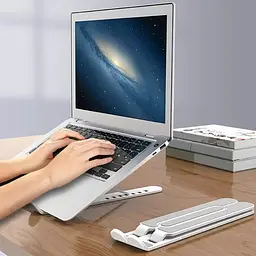 Підставка для ноутбука Notebook Bracket P1, складна регульована пластикова, біла - мініатюра 5