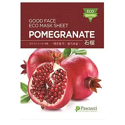 Маска тканинна для обличчя Amicell Pascucci Good Face Eco Pomegranate з екстрактом граната