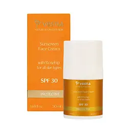 Сонцезахисний крем для обличчя з шипшиною SPF 30 Vesna 50 мл