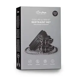 BDSM набір нашийник з наручниками EasyToys (чорний) - мініатюра 3