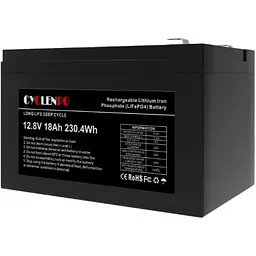 Акумулятор Cyclen 12.8V 18AH LiFePo4 - мініатюра 3
