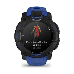 Смарт-годинник Garmin Instinct 3 45mm Amoled Black with Bolt Blue/Black Silicone Band (010-02936-03) - мініатюра 7