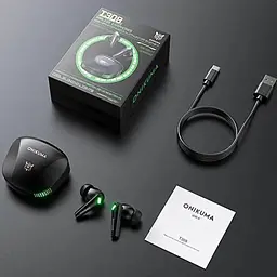 Геймерські Bluetooth навушники Onikuma T308 із зарядним кейсом Ігрова гарнітура Чорний - мініатюра 10