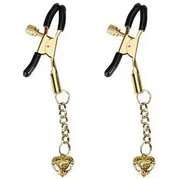 Затискачі для сосків Liebe Seele Hollow Heart Nipple Clamps Gold