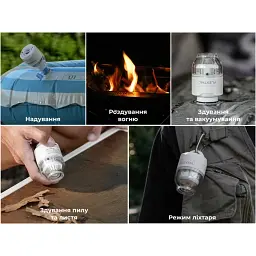 Насос-ліхтар кемпінговий Flextail Tiny Pump 3X, білий - мініатюра 9