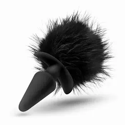 Анальна пробка Anal Adventures Rabbit Tail Plug 12,7 см (чорний) - мініатюра 4