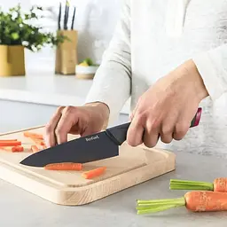 Набір ножів Fresh Kitchen, дерев'яна колода, 5шт, нержавіюча сталь, пластик, дерево, чорний Tefal kuh0014602 - мініатюра 8