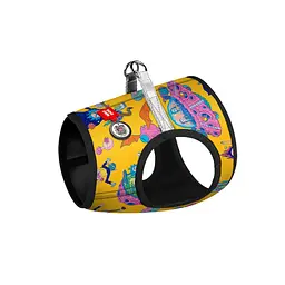 Шлея для собак м'яка Waudog Clothes з QR-паспортом малюнок Рік та Морті 3 ХS3 B 32-35 см C 22-2
