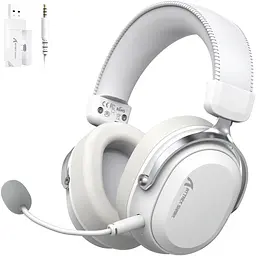 Ігрова гарнітура Attack Shark L30PRO Wireless, 2.4GHz/Bluetooth/3.5mm AUX/AUX-to-Type-C, White - мініатюра 2
