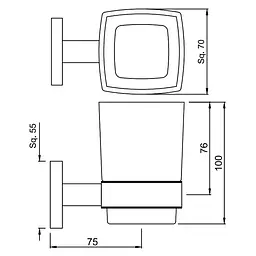 Склянка Jaquar Kubix Prime AKP-CHR-35741P хром - мініатюра 2