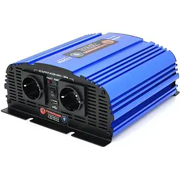 Інвертор напруги Tommatech MS-1200, 24V/220V, 1200W з апроксимованою синусоїдою, 2Shuko, USB, клемні дроти, 2 запобіжники, Q4