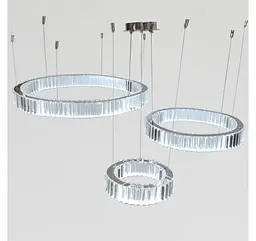 Світлодіодна підвісна люстра Artlight 510578/30+50+70CH з трьома кільцями, 103 Вт, хром - мініатюра 3