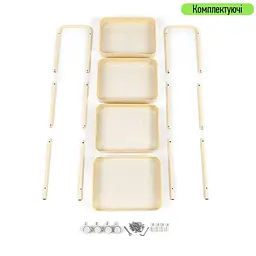 Етажерка Wall Sticker SW-00002114 мобільна чотириярусна універсальна з металу 45х30х103 см кремова - мініатюра 4