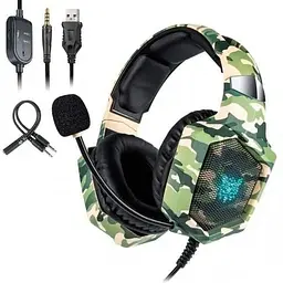 Навушники з підсвічуванням Onikuma Gaming with LED K8 Camouflage-White - мініатюра 9