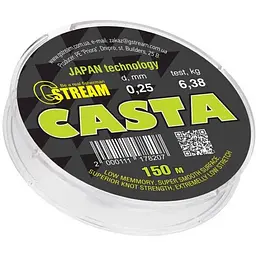 Волосінь прозора G.STREAM 0.25мм 6,38kg 150м CASTA