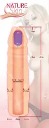 Насадка на пеніс Nature Skin Sleeve With Bullet 19 см тілесний - мініатюра 10