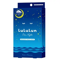 LULULUN Face Mask One Night Rescue Brightening тканинна маска проти тьмяності шкіри, 1 шт х 5 уп