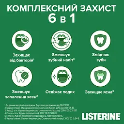 Ополіскувач для ротової порожнини Listerine Total Care Захист ясен 6 в 1 250 мл - мініатюра 3