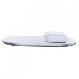 Зарядний бездротовий пристрій Baseus WXJK-C02 Simple 2in1 Wireless Charger Pro Edition Білий - мініатюра 3