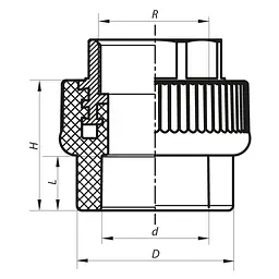 З'єднувальна муфта ВР Koer 50x1.1/2F PPR K0092.Pro KP0110 - мініатюра 2