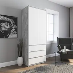 Шафа для одягу Vays R-9, 3 шухляди, штанга, без ручок, ЛДСП, 80×50×211 см – для спальні, вітальні, передпокою - мініатюра 9