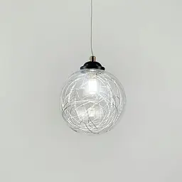 Підвіс Transparent Bubbles з плафоном з металевою хромованою ниткою Line.F 371/1 - мініатюра 3
