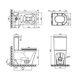 Унітаз Qtap Scorpio підлоговий Ultra Quiet з сидінням Slim Duroplast/ Soft-close/ Quick relase QT14222125AUQW - мініатюра 11