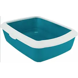 Туалет з рамкою для котів Trixie Classic, синій/білий, пластиковий, 37×15×47 см