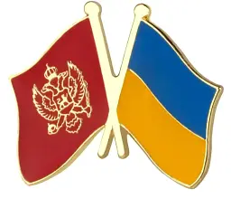 Подвійний значок-пін «Україна – Чорногорія» 25 × 19 мм (00100)