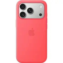 Силіконовий чохол з кнопкою, анімацією та MagSafe для Apple iPhone 17 Pro яскраво-рожевий гуава AAA [175564]