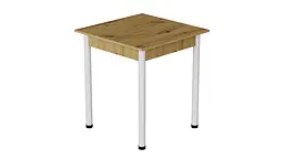 Стіл кухонний Ferrum-decor Агата 75x80x80 Білий ДСП Дуб Артізан 16мм (FRD-105675)