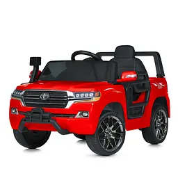 Електричний автомобіль для дітей з радіокеруванням 2 мотора 40W акум. 12V шкіряне сидіння червоний (M 5101EBLR-3)