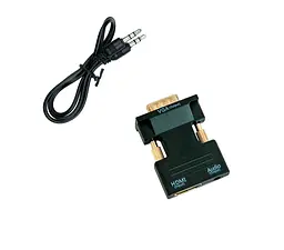 Перехідник з hdmi на vga з аудіо 5х3.5 см конвертер hdmi vga чорний