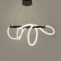 Чорна кільцева люстра з гнучкою LED стрічкою Ø95 см (кільце 60 см) | Арт. JU 22N-600 BK | Line F - мініатюра 6