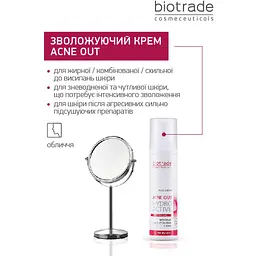 Зволожувальний крем для обличчя Biotrade Acne Out Hydro Active 60 мл (3800221840396) - мініатюра 2