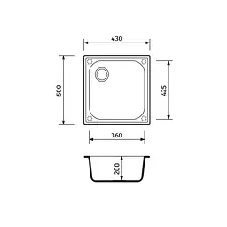 Кухонна мийка Adamant Compacta 430x500x200 Sand сахара 256223, Sand - мініатюра 2