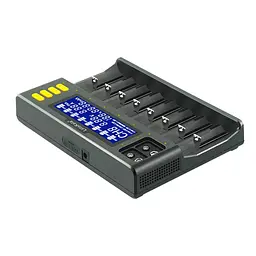 Зарядний пристрій для акумуляторів Liitokala 8 Slots, LCD дисплей, Li-ion/Ni-MH/Ni-Cd/AA/ААA/AAAA/С (Lii-S8) - мініатюра 1