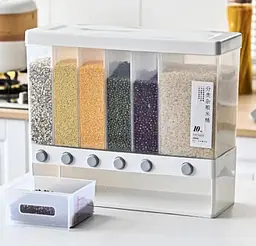 Органайзер для сипучих продуктів Assorted grain rice bucket JC-2170 Диспенсер для круп 6 секцій - мініатюра 5